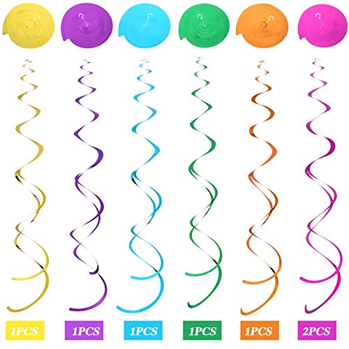 30 Pieces Butterfly Flowers Hanging Swirl Decorations Summer Butterfly Floral Baby Shower Foil Ceiling Streamers for Women Girl Kids Wedding Birthday Mother's Day 1st Birthday Party Supplies (Elegant)