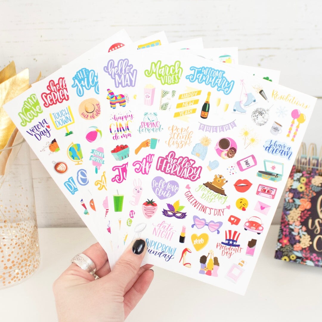 bloom daily planners Sticker Sheets, Holiday Planner Stickers