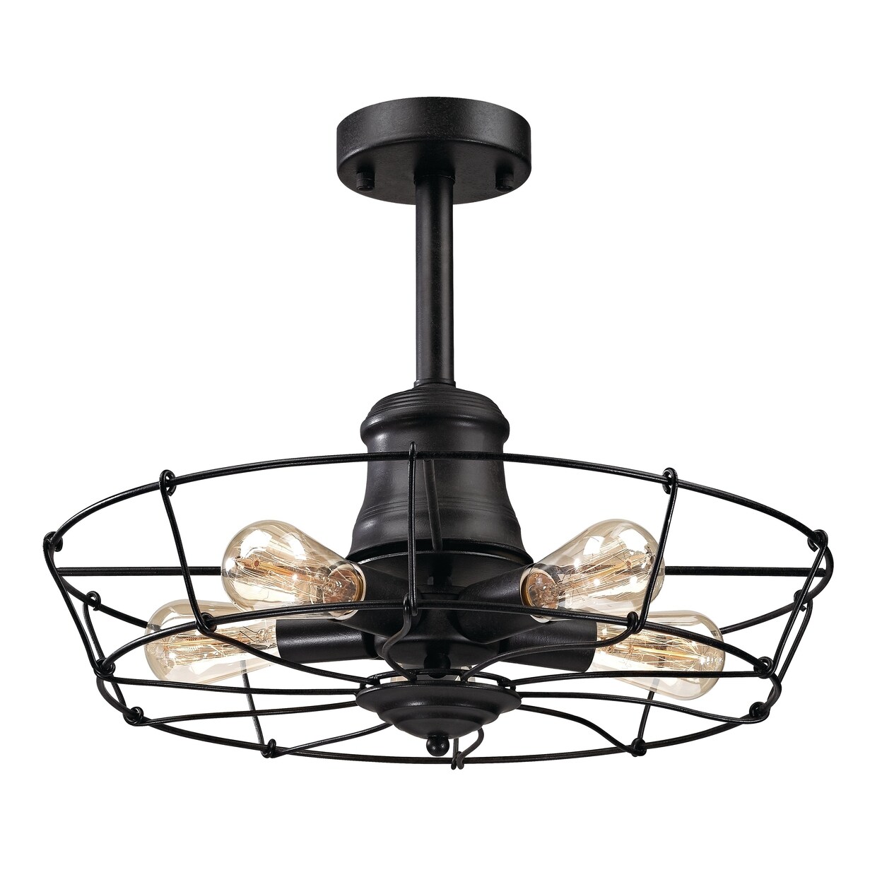 Glendora 20 Wide 5-Light Semi Flush Mount - Wrought Iron Black