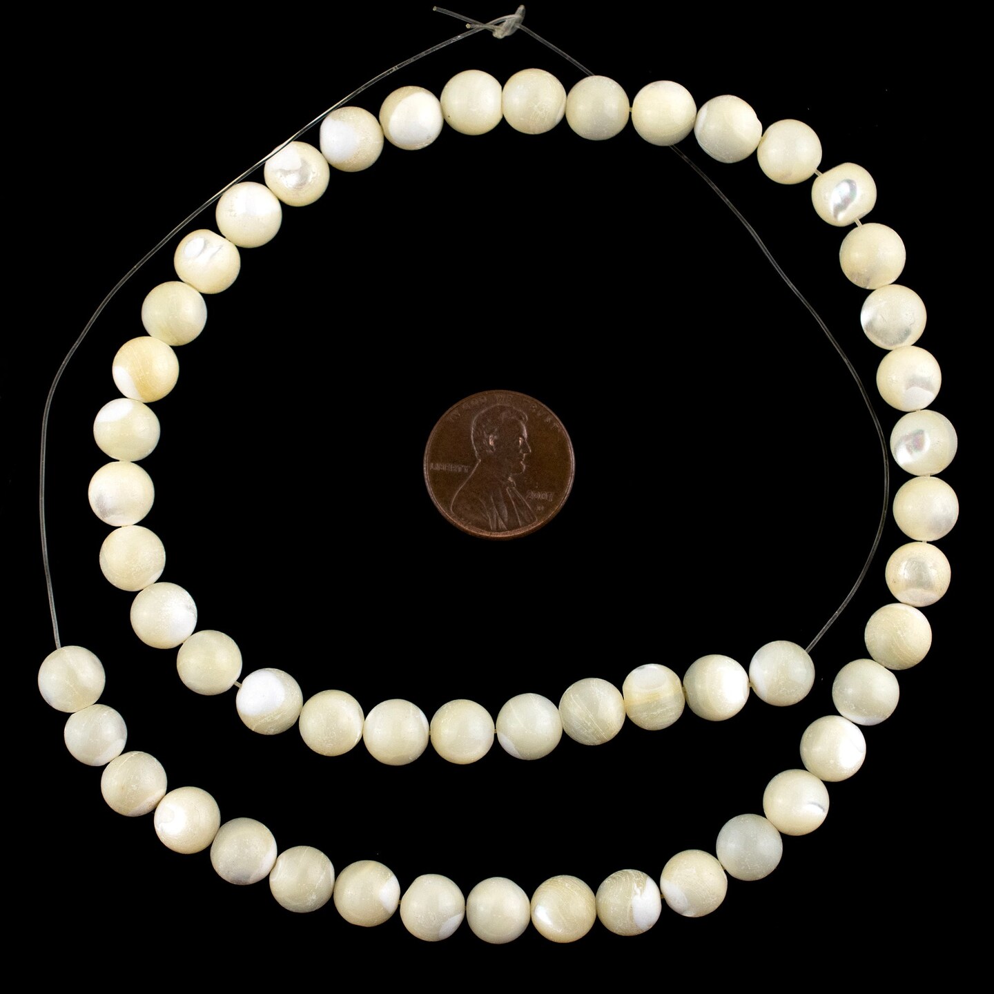TheBeadChest Round Mother of Pearl Beads (8mm)