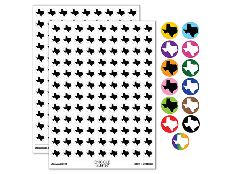 Texas State Silhouette 200+ 0.50&#x22; Round Stickers