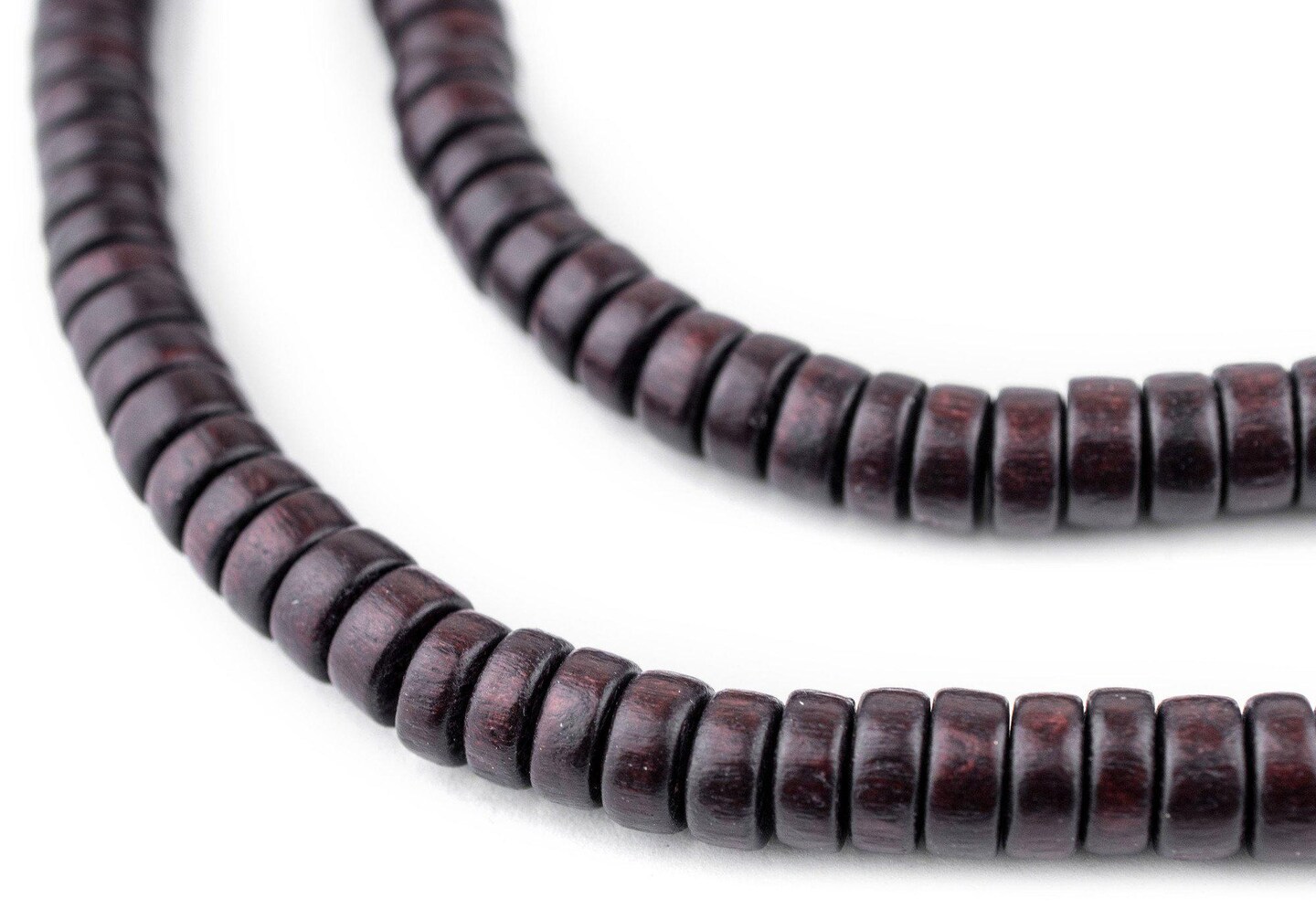 The Bead Chest Dark Brown Disk Natural Wood Beads (4x8mm): Organic Eco-Friendly Wooden Bead Strand for DIY Jewelry, Crafts, Necklace and Bracelet Making