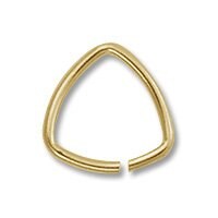 JewelrySupply Triangle Shaped Open Jump Rings -  7mm Gold Plated (10-Pcs)