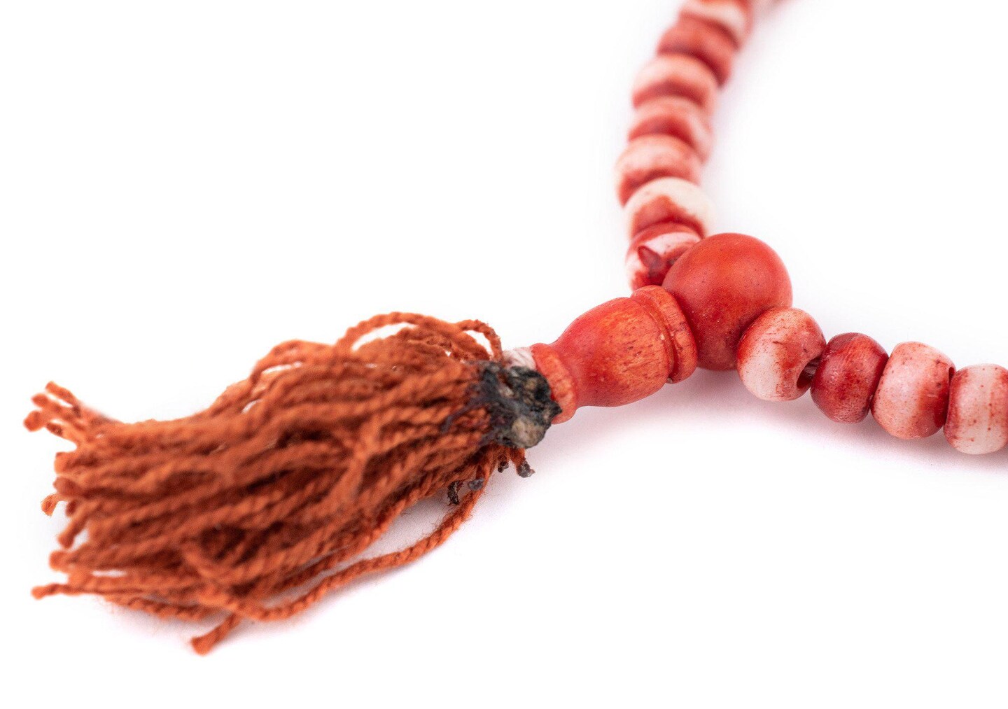 TheBeadChest Red Rustic Bone Mala Beads (6mm)