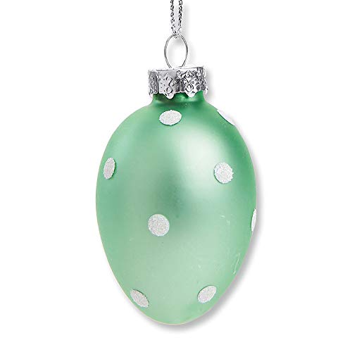 Lillian Vernon Pastel Frost Glass Easter Egg Ornaments - Set of 12, Holiday Home Decor, Spring Mini Tree Decorations, Outdoor &#x26; Indoor Use, 1.5 Inches x 2 Inches, 6 Colors