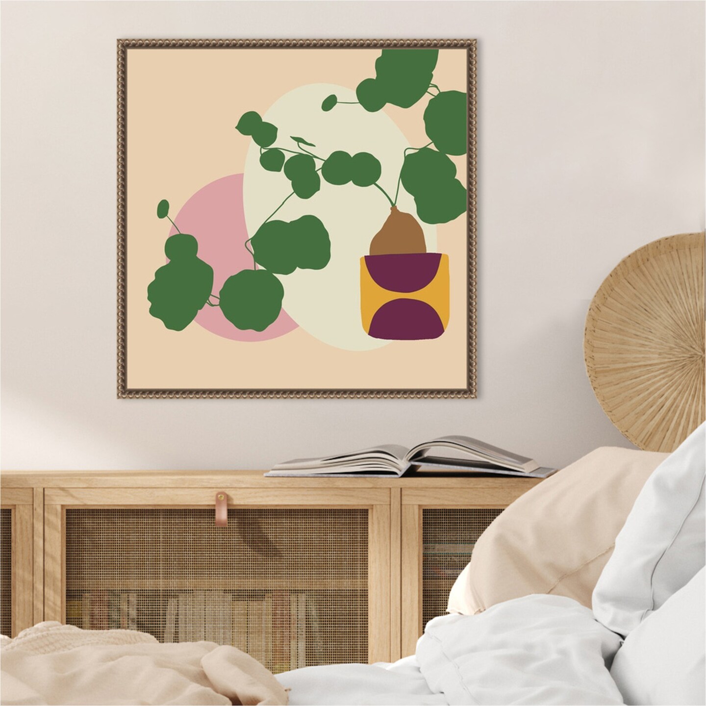 Mod Potted Plant 1I by Jen Bucheli Framed Canvas Wall Art