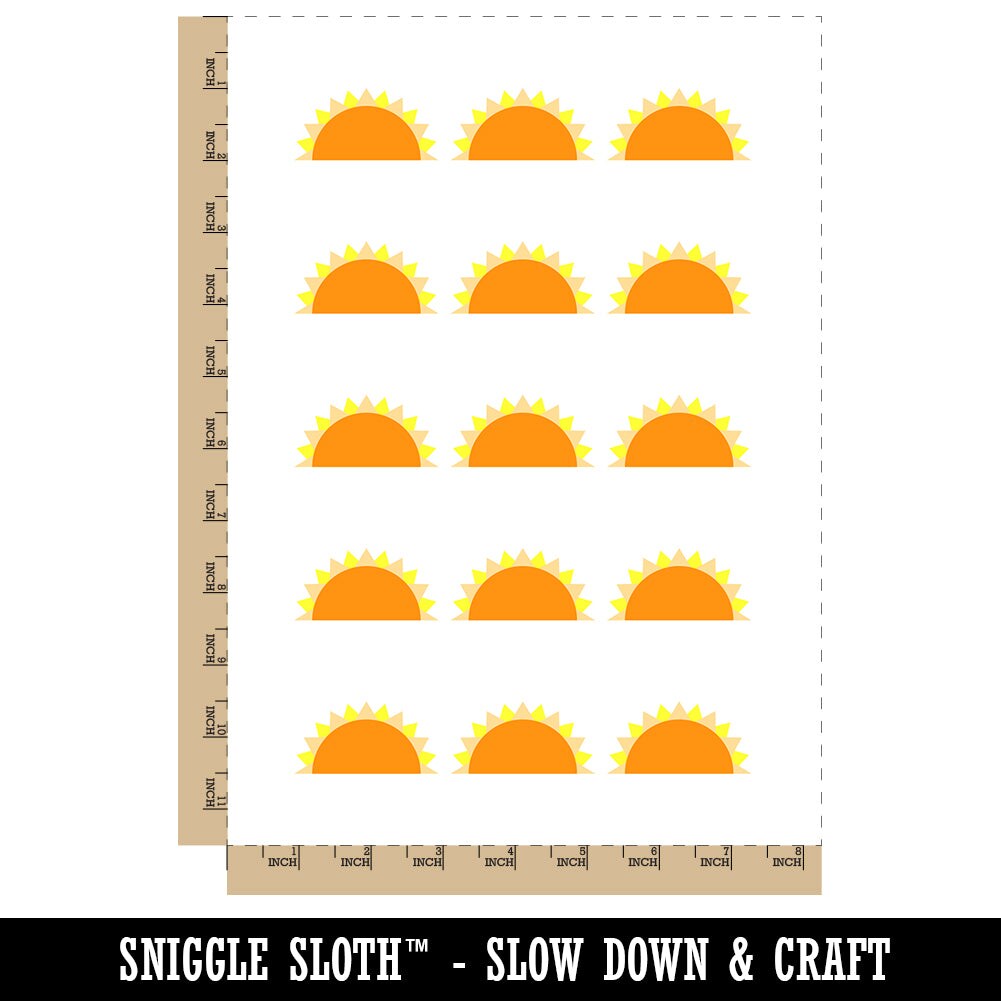 Pocket Full of Sunshine Sunrise Sunset Temporary Tattoo Water Resistant Fake Body Art Set Collection (1 Sheet)