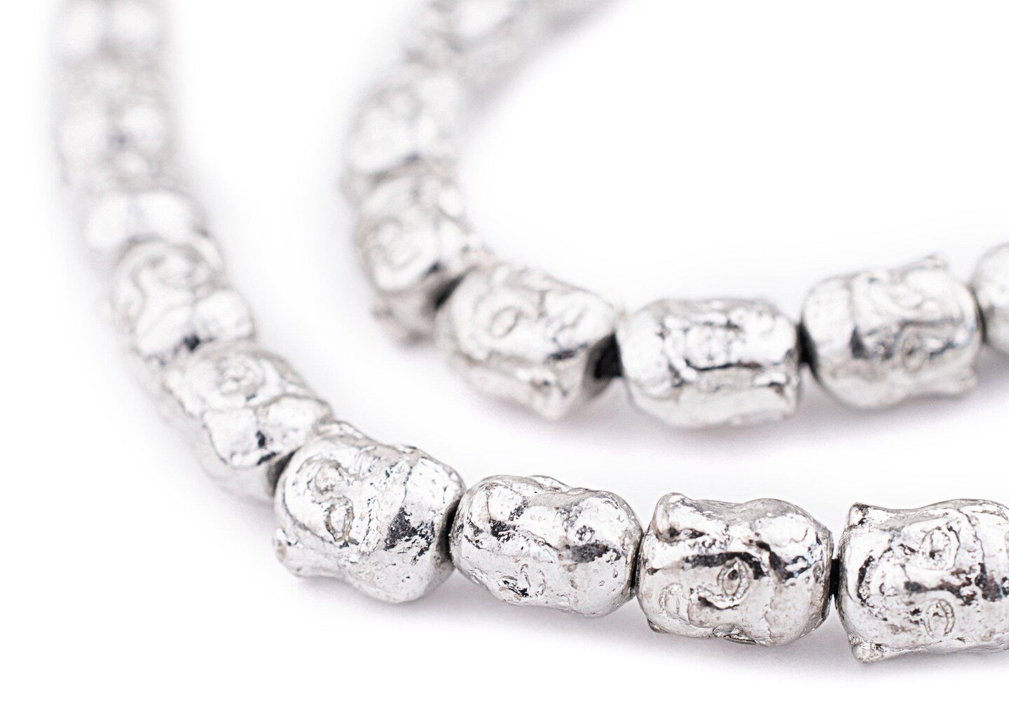 TheBeadChest Silver Buddha Beads, Full Strand of Quality Metal Spacers for DIY Jewelry Design
