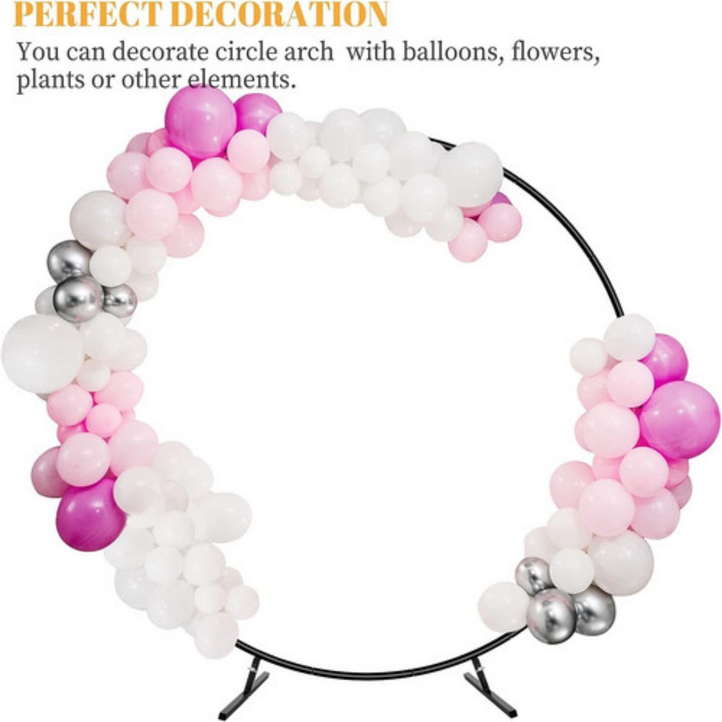 Round Arch Background Stand Hoop Balloon Flower Frame Wedding Decoration 6.6FT