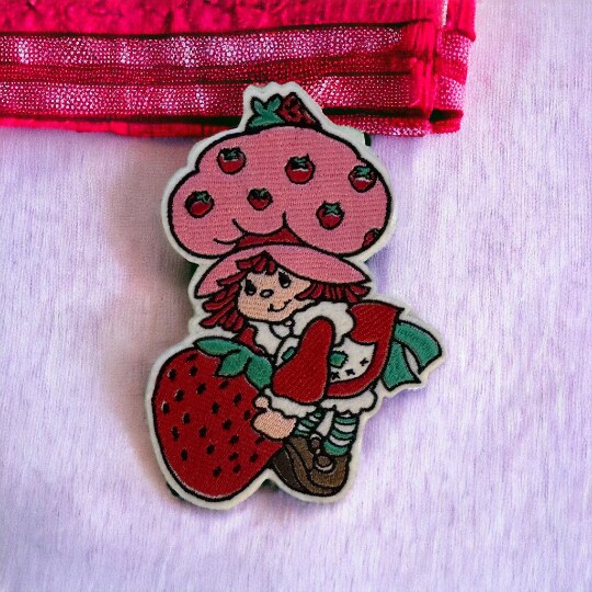 Strawberry Girl Inspired Retro Embroidered Iron On Doll 80’s Gen X Applique’ Patch
