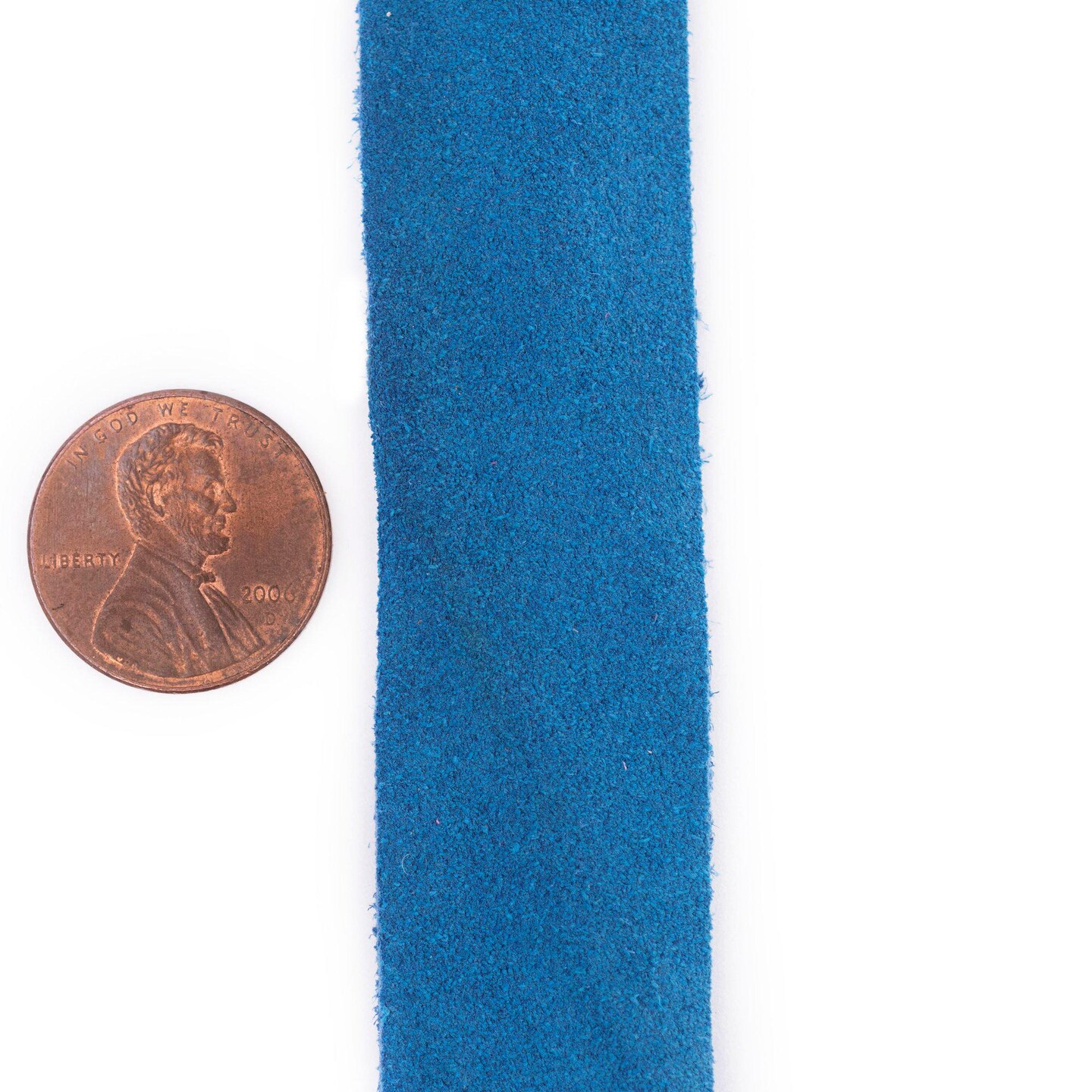 TheBeadChest 20mm Blue Flat Suede Leather Cord (3ft)