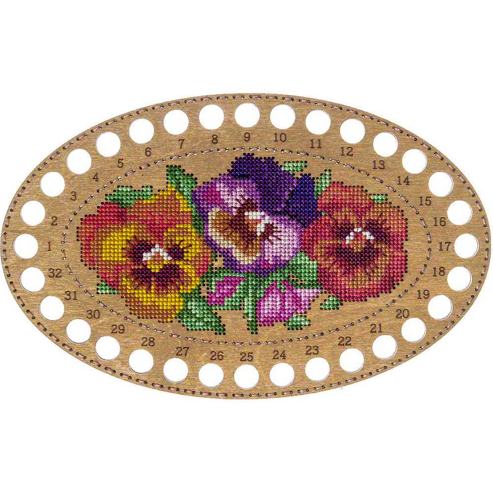 Blank for embroidery with thread on wood
