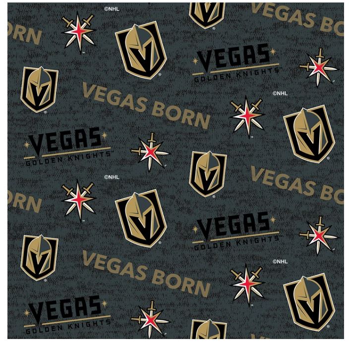 Sykel Enterprises NHL Team Cotton Fabric-Las Vegas Golden Knights Vegas Born Cotton Quilting Fabric