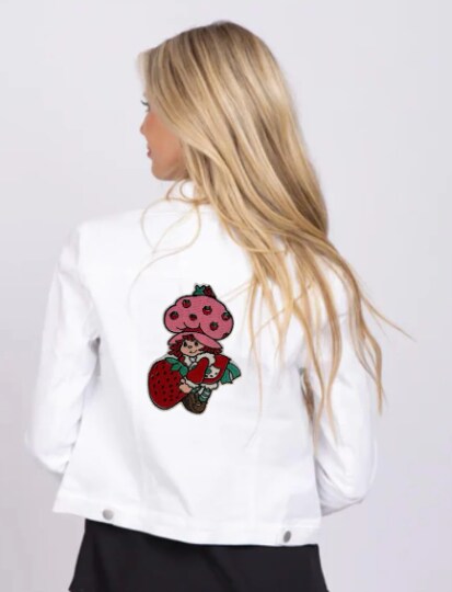 Strawberry Girl Inspired Retro Embroidered Iron On Doll 80’s Gen X Applique’ Patch
