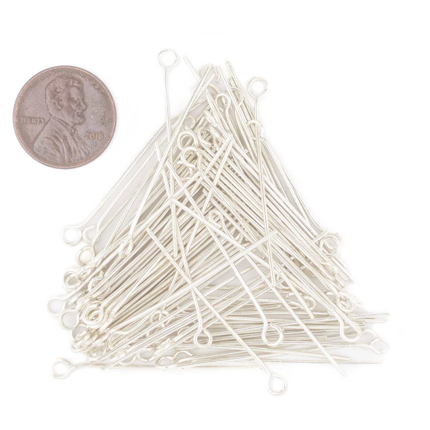 TheBeadChest Silver 21 Gauge 1.5 Inch Eye Pins (Approx 100 pieces)