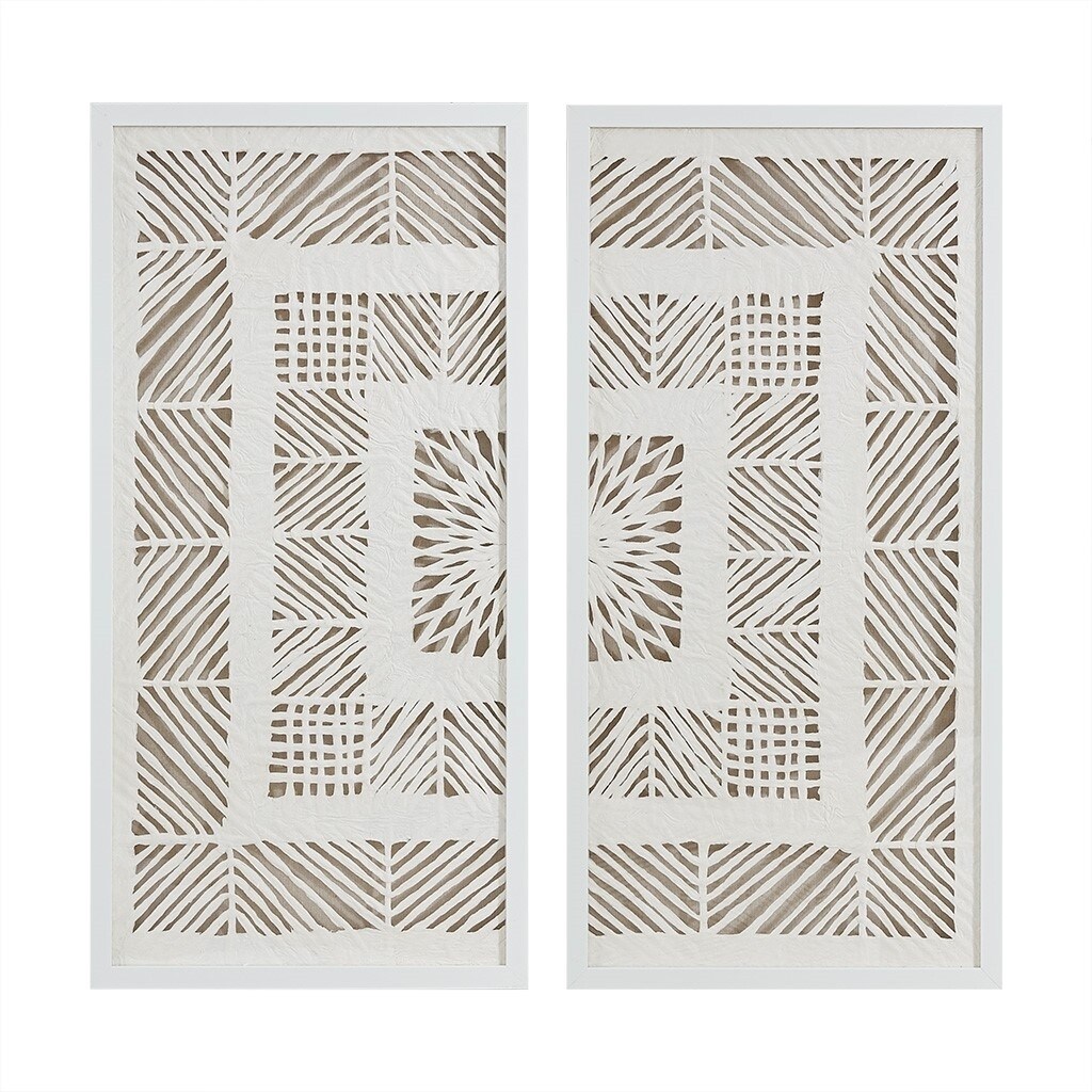 Gracie Mills Hood Geometric Elegance 2piece Rice Paper Panel Wall Art