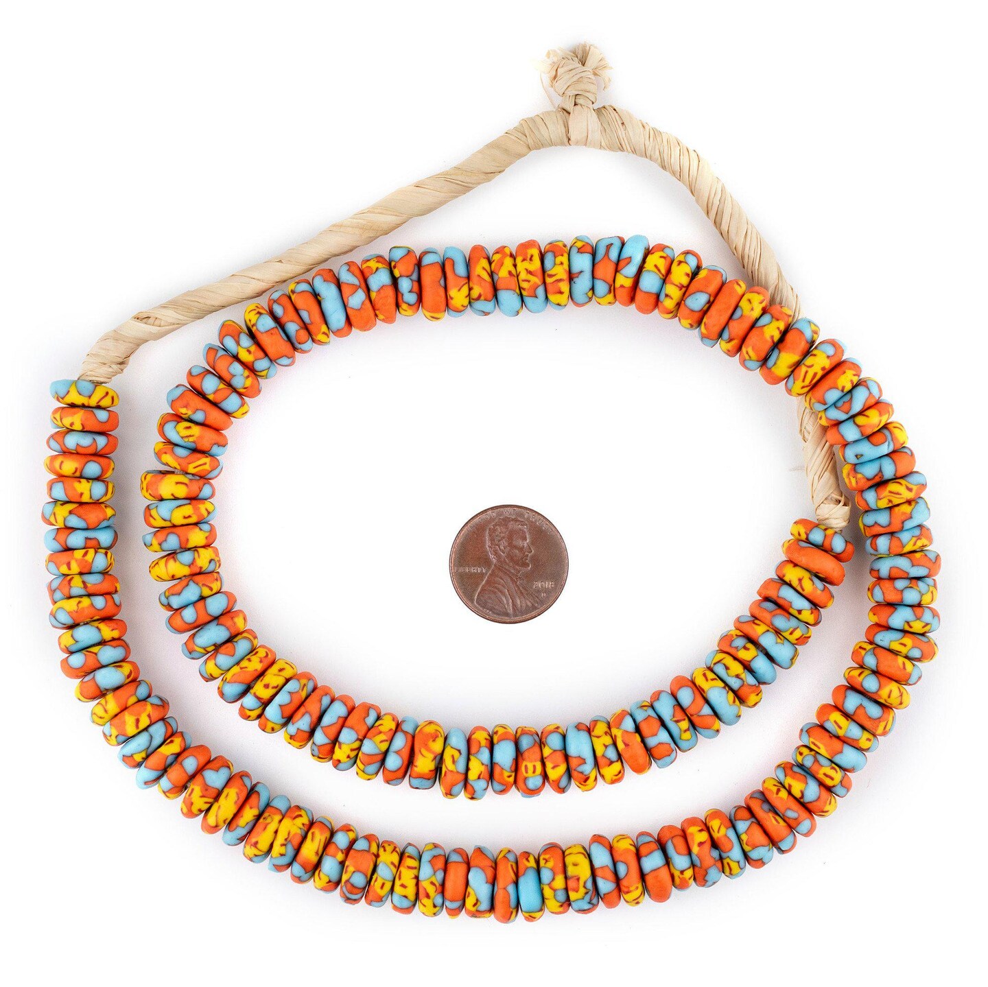 TheBeadChest Lava Fire Fused Rondelle Recycled Glass Beads (11mm)