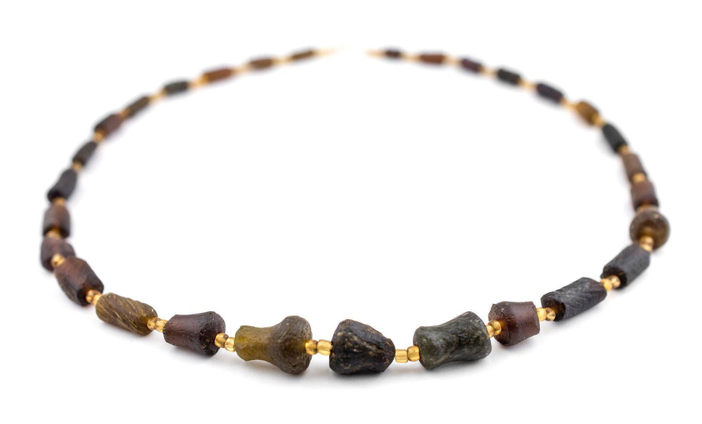 Rectangular - Brown Roman Glass Beads, Genuine Glass Found in Afghanistan, Matte Glass Beads for Jewelry Making, The Bead Chest