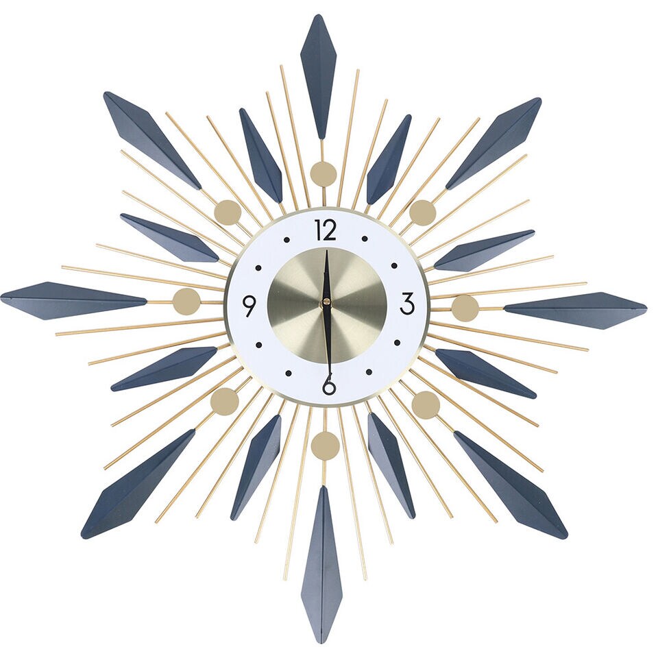 70x70cm Starburst Wall Clock European Style Metal Creative Home Decor Clocks