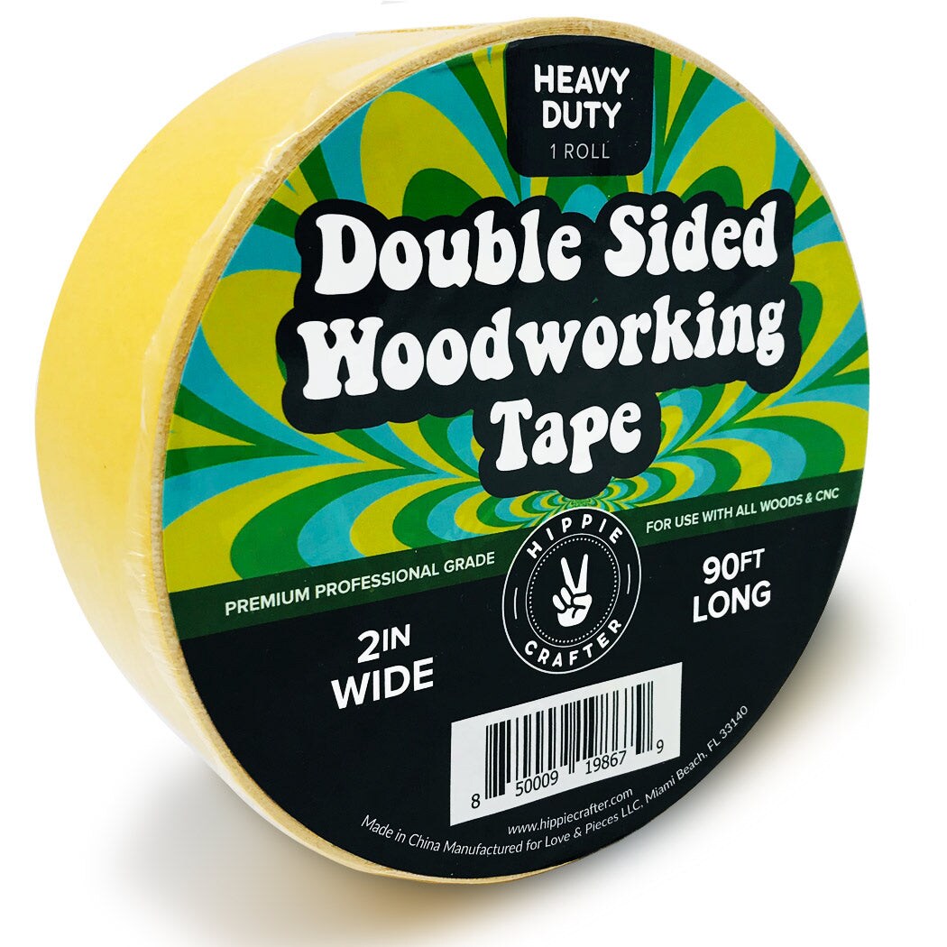 Wide Double Stick Tape Double Sided Woodworking Tape Double Sided 2&#x22; inch Wide Wood Tape for Woodworkers CNC Machines Routing Templates Strong Double Sided Tape Heavy Duty Sticky Tape 90 Feet