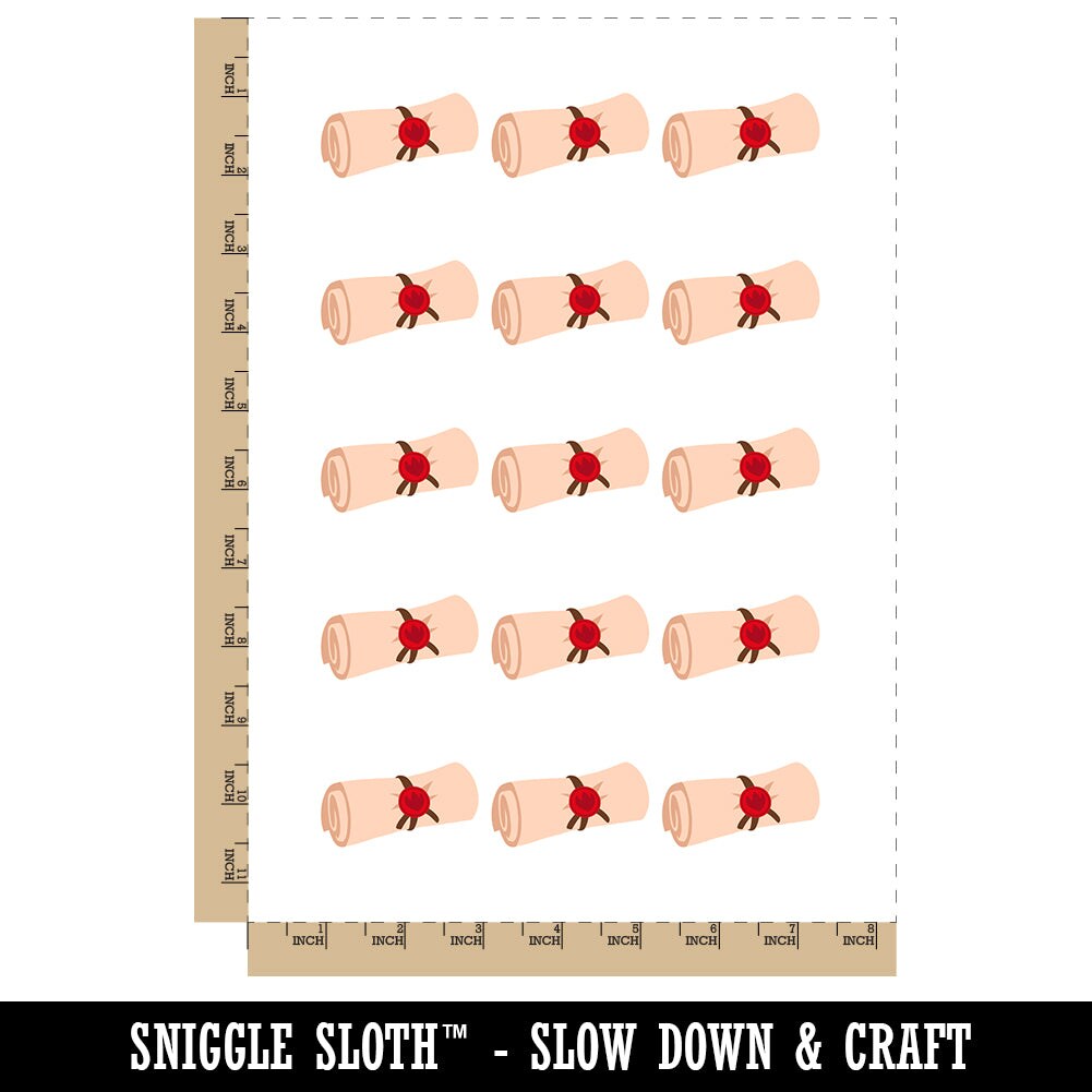 Sealed Magic Spell Scroll Temporary Tattoo Water Resistant Fake Body Art Set Collection (1 Sheet)