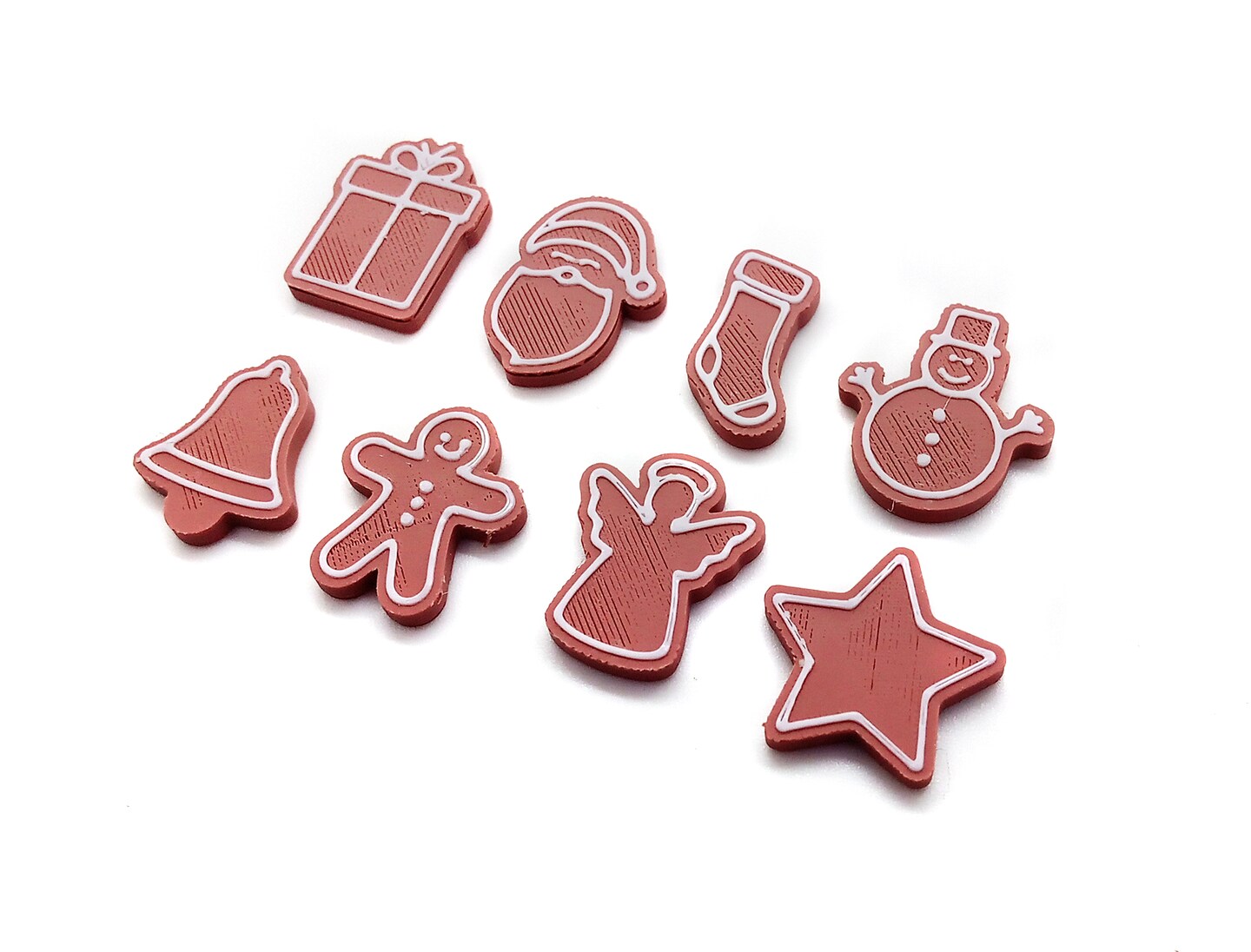 Mini Gingerbread Cookies, 1:6 Scale Dollhouse Miniature Christmas Food, Set of 8, Adorabilities