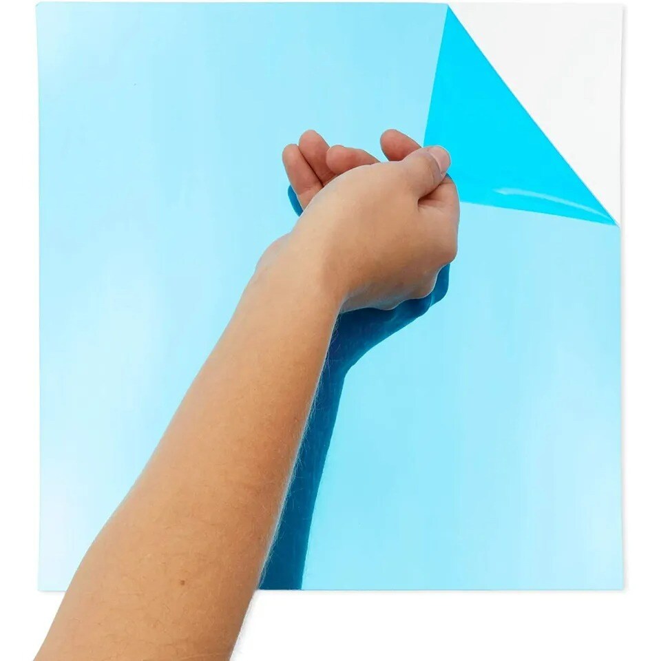 5x Adhesive Flexible Mirror Plastic Sheet Acrylic Tiles for Wall Decor