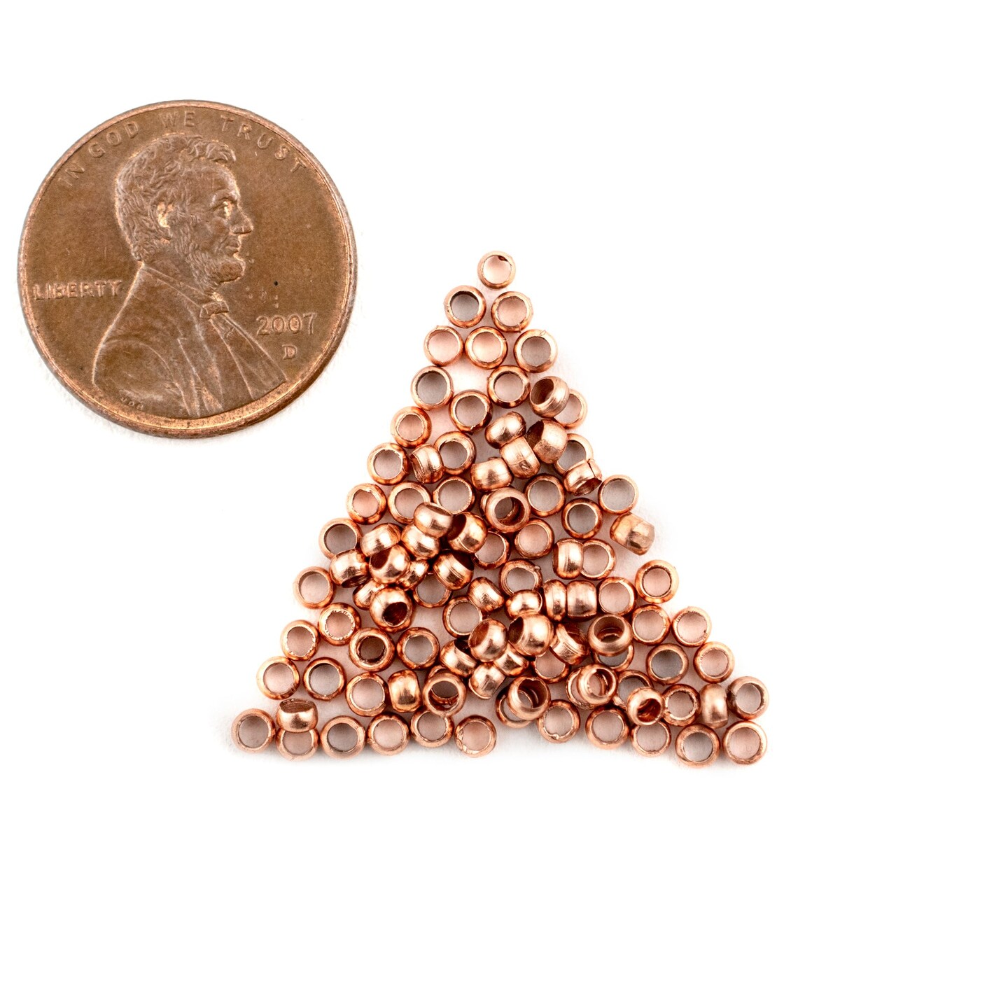 TheBeadChest Copper Round Crimp Beads (2.5mm, Set of 100)