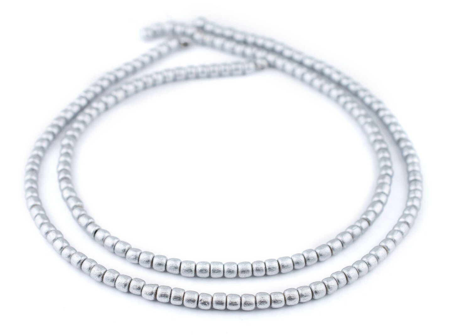 The Bead Chest Silver Nugget Natural Wood Beads (5mm): Organic Eco-Friendly Wooden Bead Strand for DIY Jewelry, Crafts, Necklace and Bracelet Making