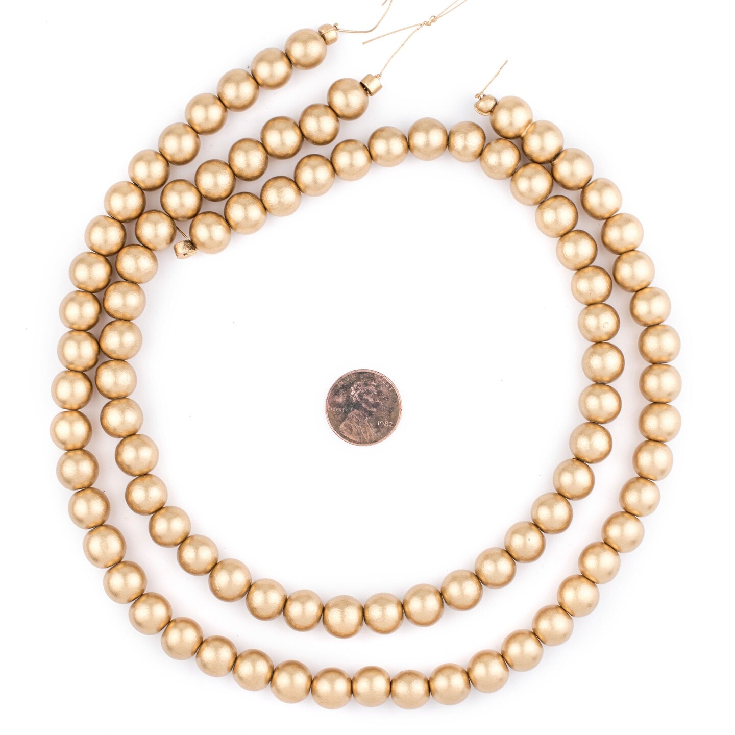 The Bead Chest Natural 10mm Wooden Beads in Gold for Jewelry Making – Round Loose Wood Spacer Beads I Approximately 40 Beads