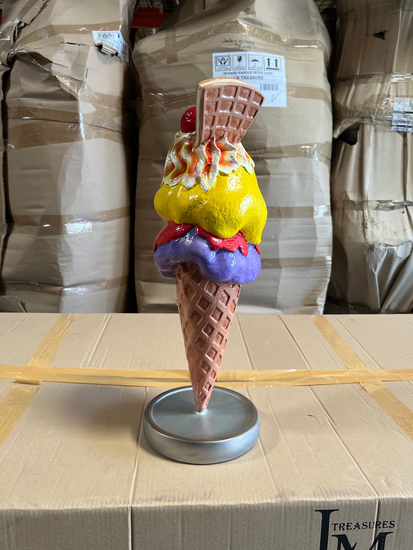 One Scoop Waffle Ice Cream Over Sized Statue
