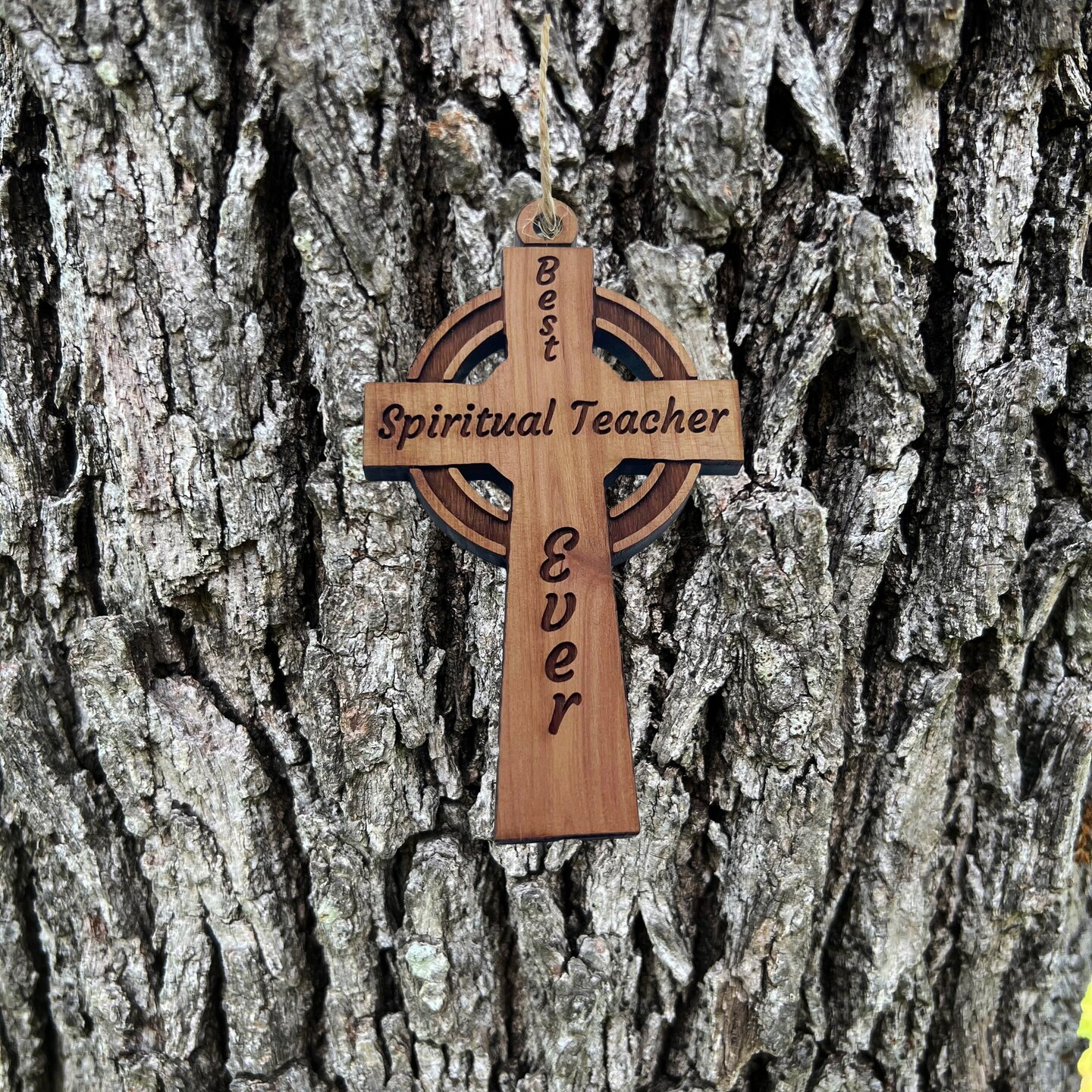 Best Spiritual Teacher Ever Celtic Cross - Cedar Ornament Best Spiritual Teacher Ever Celtic Cross - Cedar Ornament