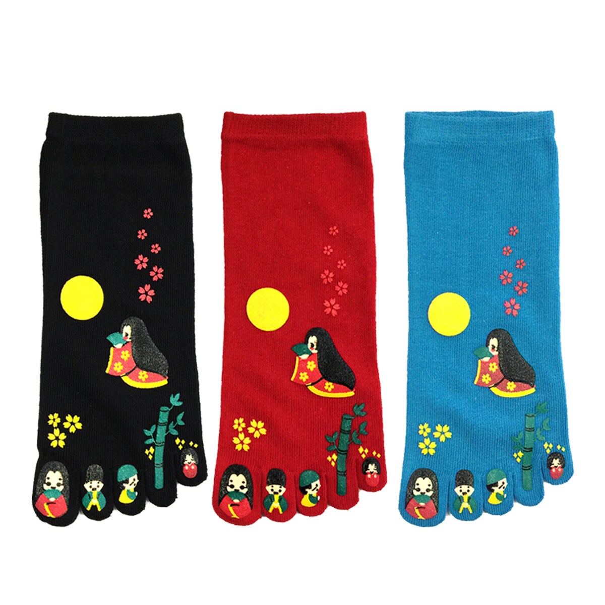 Wrapables Japanese Girl Cartoon Socks Five Toe Socks (Set of 3)