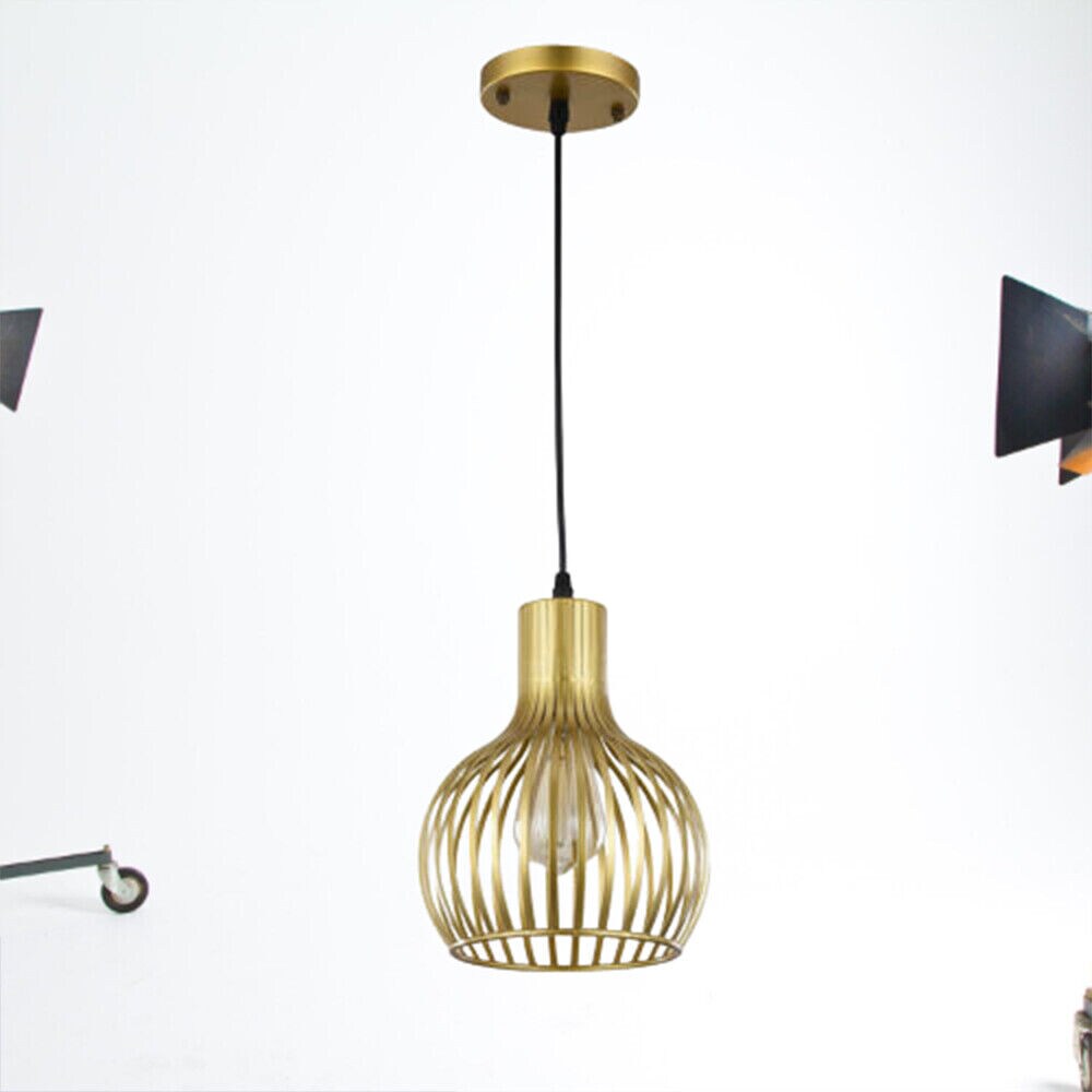 Kitcheniva Modern Gold Metal Cage Pendant Lamp Fixture