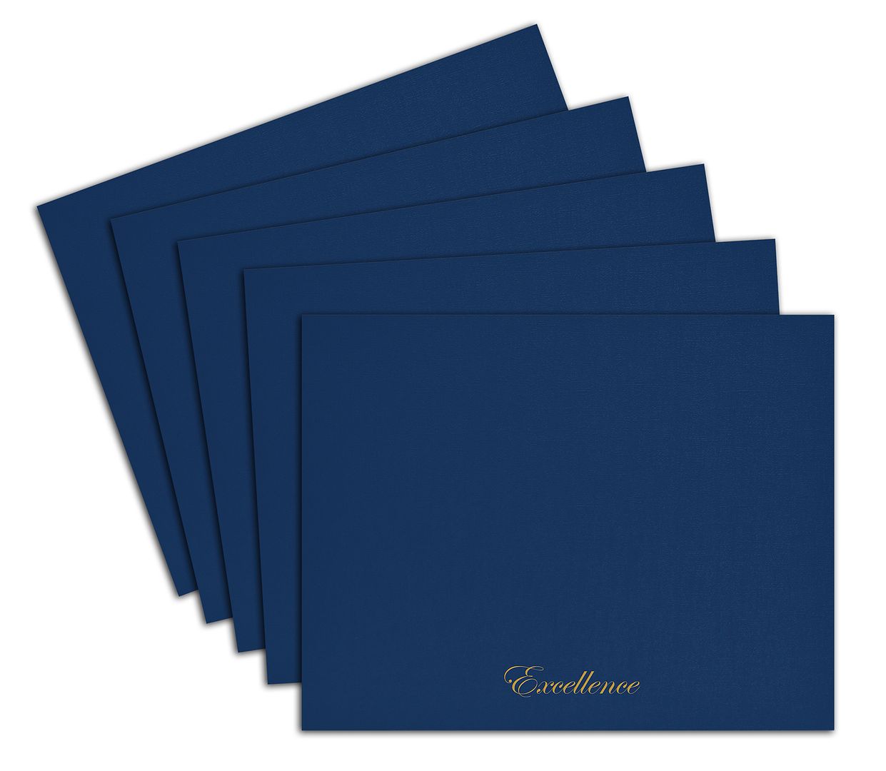 Great Papers! Certificate Cover with Gold Foil, Excellence, Navy, 12&#x22; x 9.375&#x22;(folded) with Die-Cuts for 8.5&#x22; x 11&#x22; Document, 5 Count