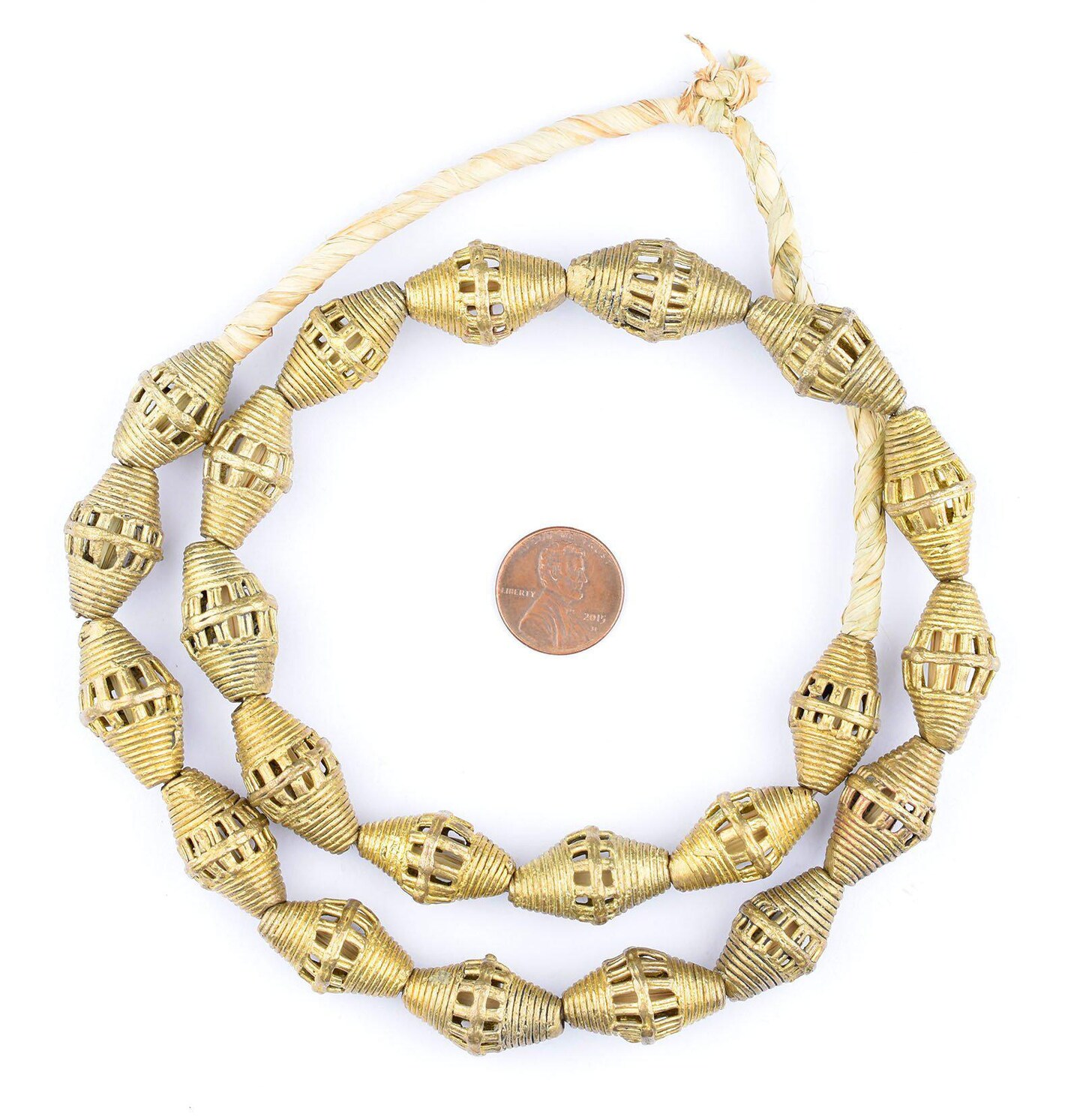 TheBeadChest Striated Brass Filigree Beads (25x14mm)