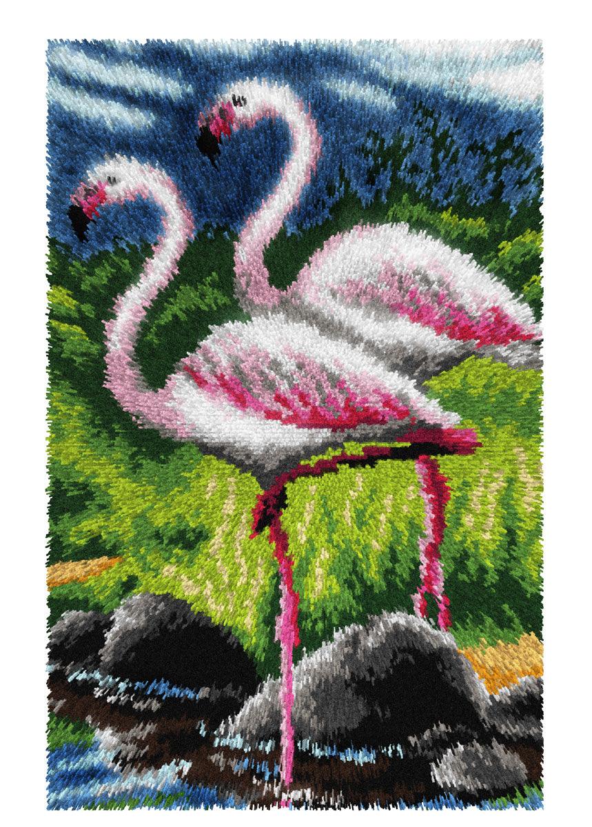 Latch-hook rug kit Flamingos 4233 | Michaels