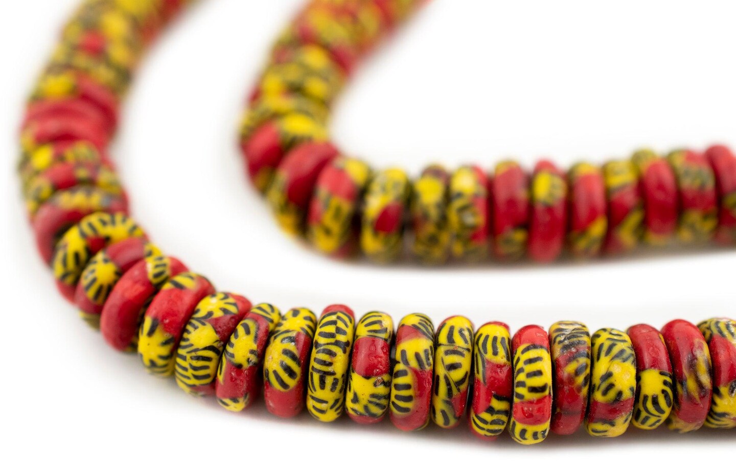 TheBeadChest Sun &#x26; Fire Fused Rondelle Recycled Glass Beads (11mm)