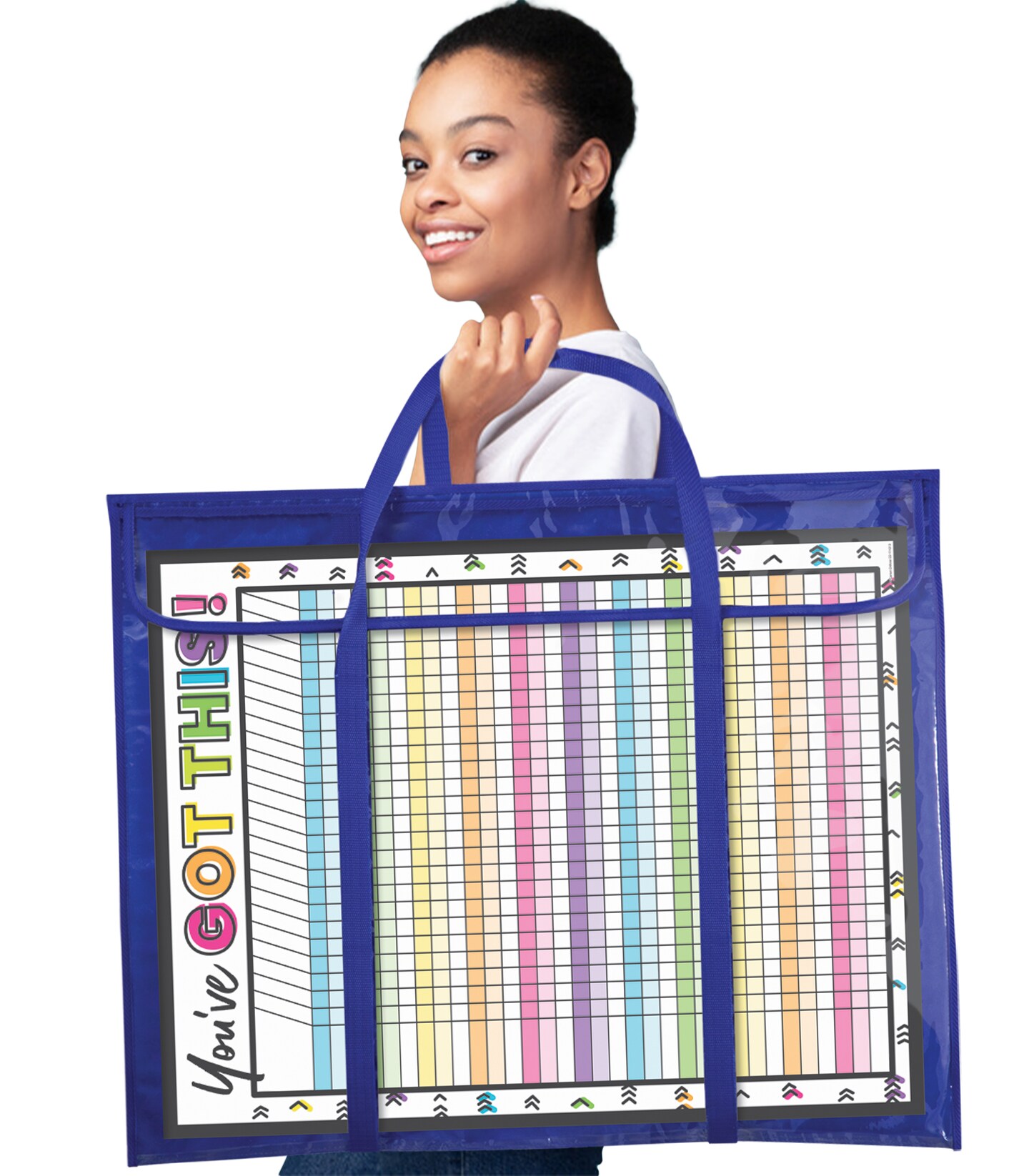 Carson Dellosa Deluxe Bulletin Board Storage Bag Pocket Chart, (24&#x22; x 30&#x22;) Bulletin Board Holder, Large Organizer for Bulletin Boards, Charts, Calendars, Posters, Wall Art, and More