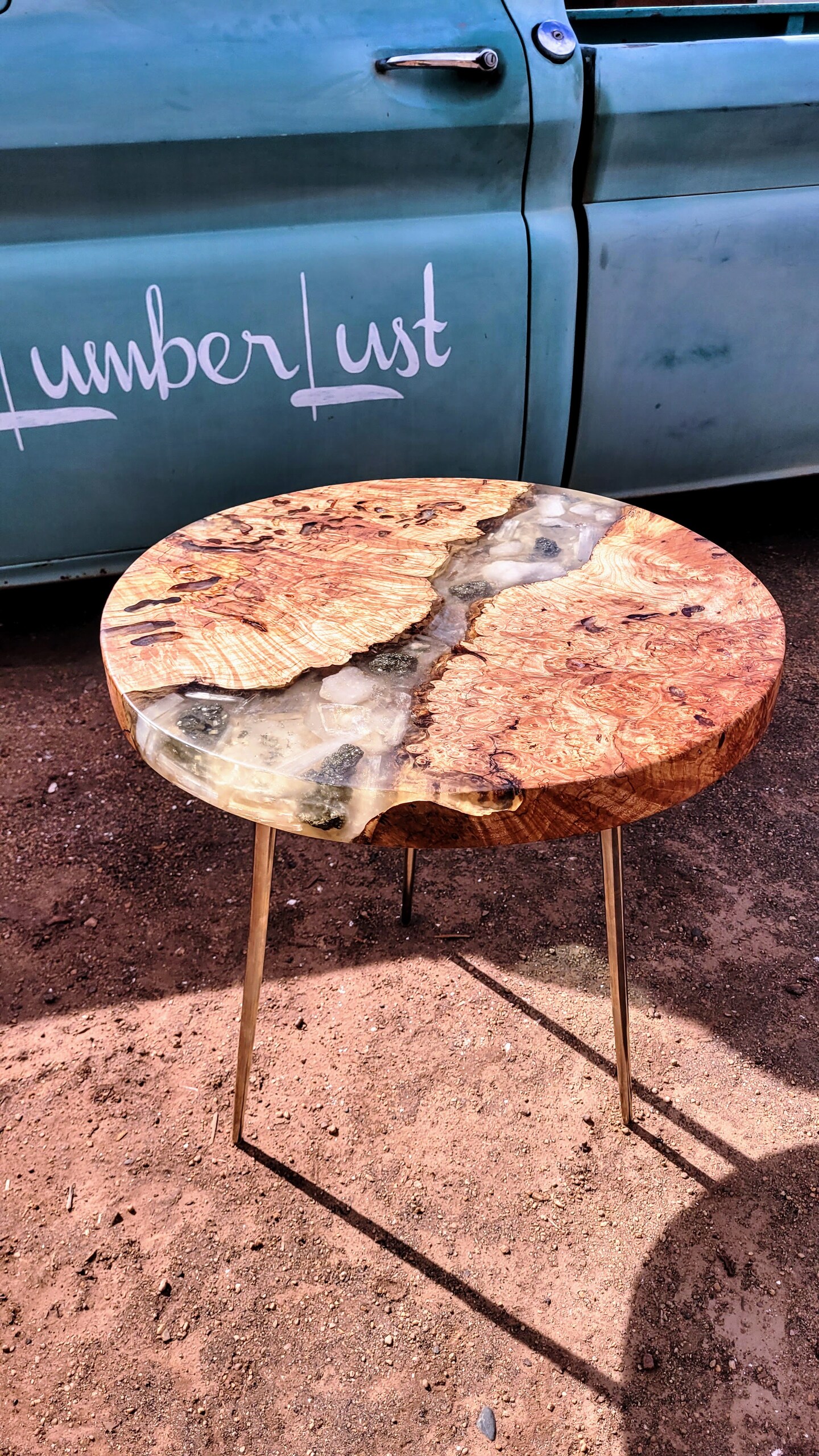 Maple burl epoxy table online
