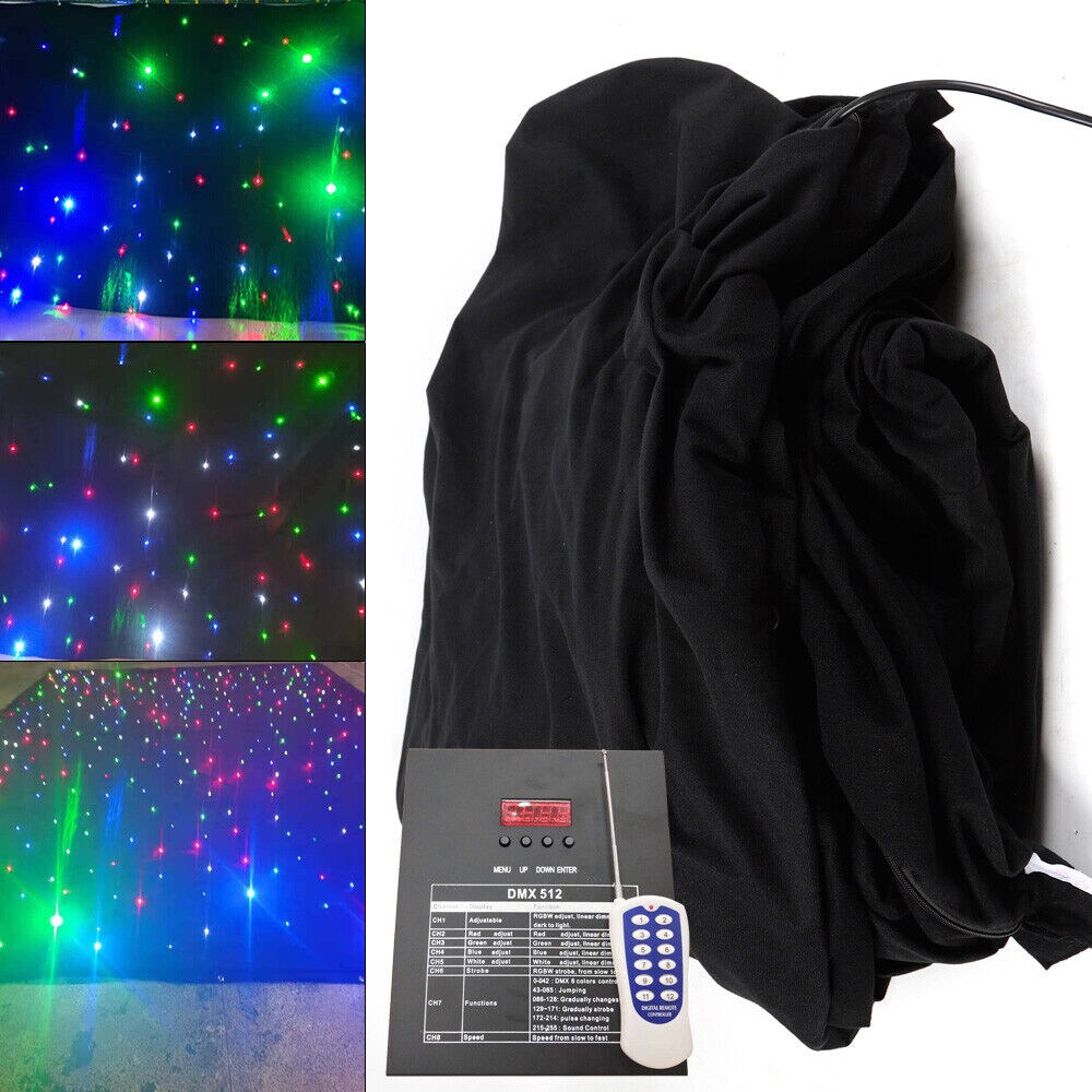 Kitcheniva LED Stage Drape Starlight Backdrop Curtain DMX Controller 3M*2M