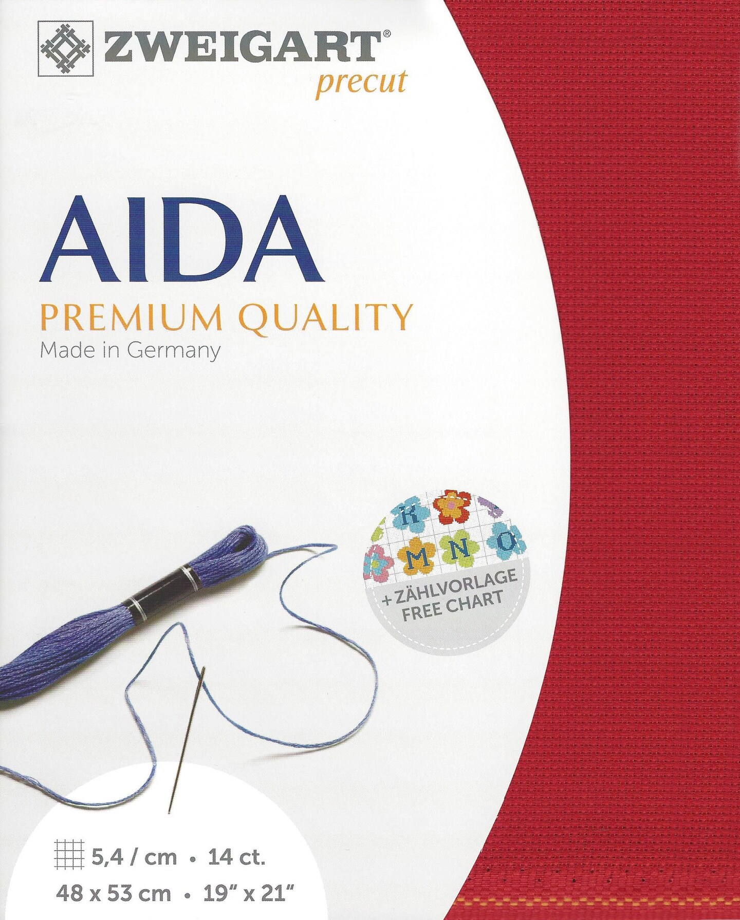 Precut  Zweigart Stern-Aida 14 count Christmas Red
