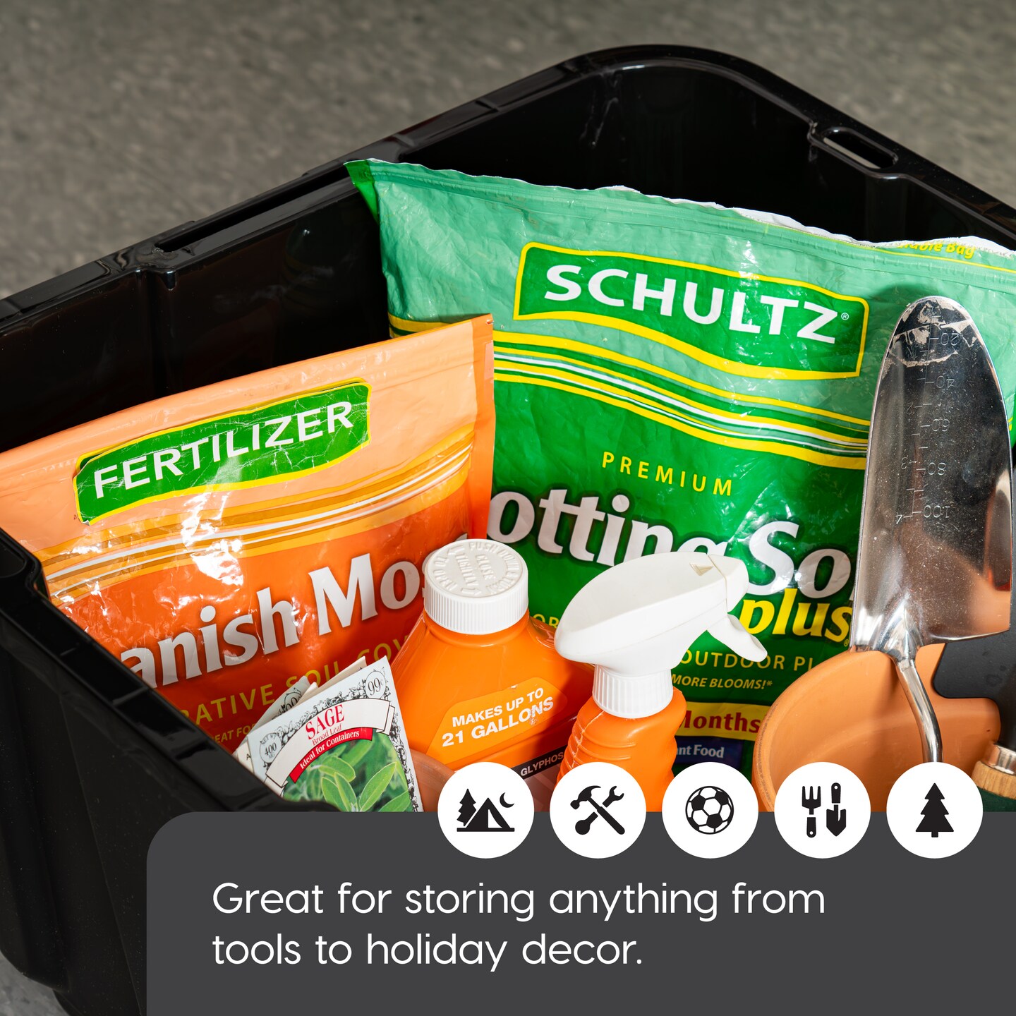 IRIS USA 27Gal Heavy-Duty Storage Plastic Bin Tote Container for Garage with Durable Lid