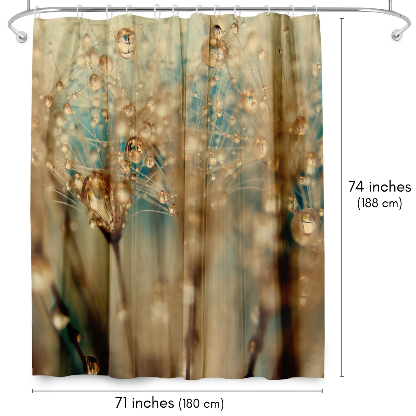 Droplets Of Gold by Ingrid Beddoes Shower Curtain 71&#x22; x 74&#x22;