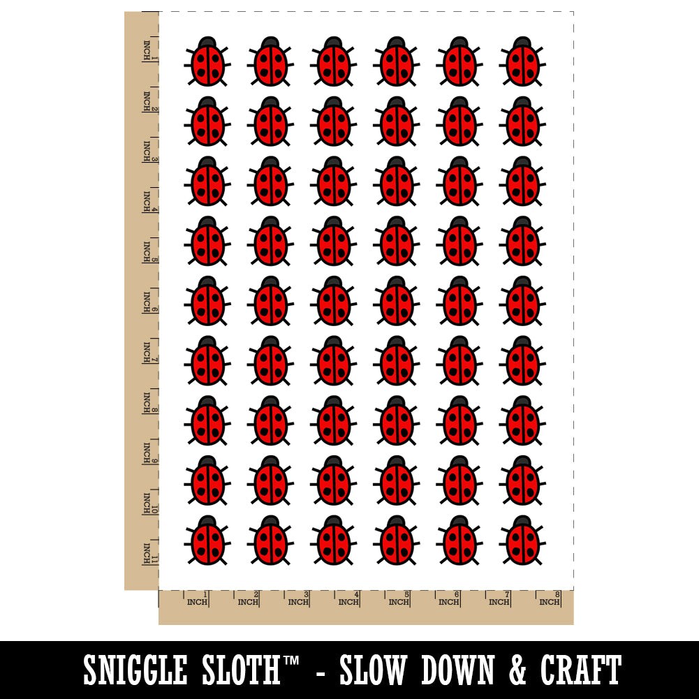 Cute Ladybug Temporary Tattoo Water Resistant Fake Body Art Set Collection (1 Sheet)