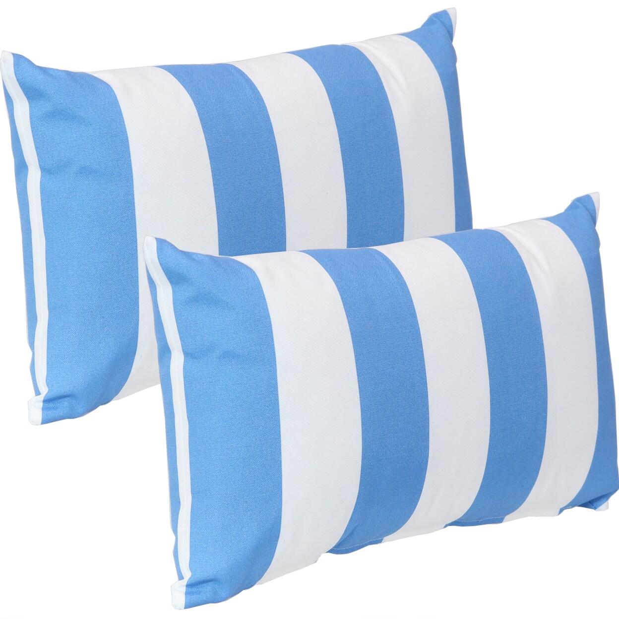 Sunnydaze Decor Sunnydaze 2 Outdoor Lumbar Throw Pillows - 12 x 20-Inch - Beach-Bound Stripe