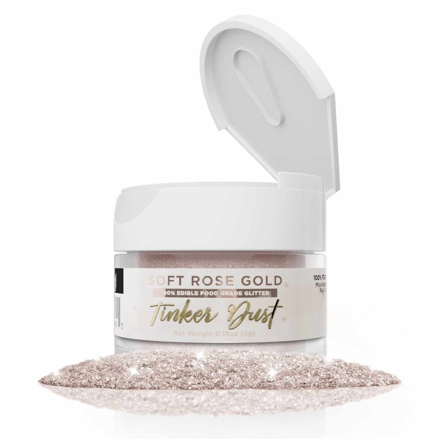 Soft Rose Gold Edible Glitter | Tinker Dust&#xAE; 5 Grams