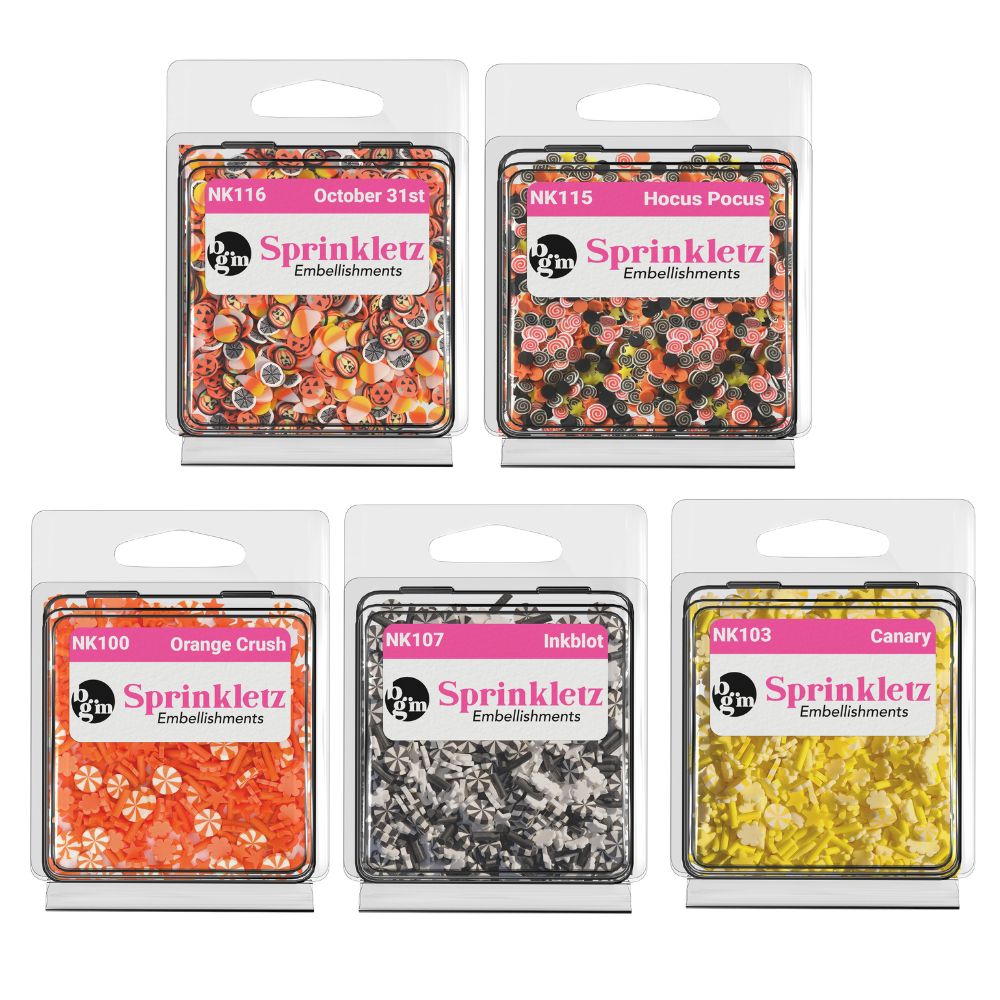 Buttons Galore and More Sprinkletz - Tiny Polymer Clay Embellishments - Halloween Bundle 60 grams