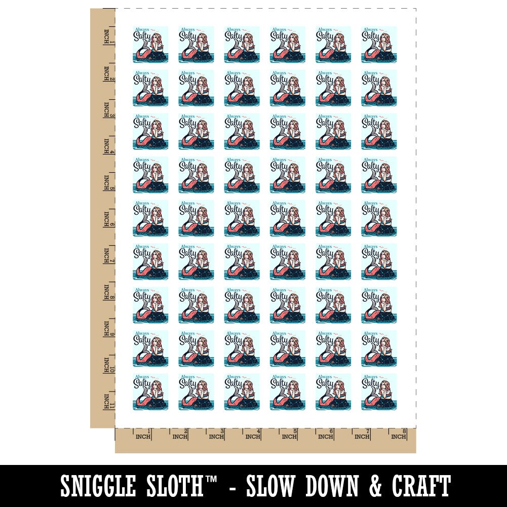 Always Salty Grumpy Beautiful Mermaid Temporary Tattoo Water Resistant Fake Body Art Set Collection (1 Sheet)