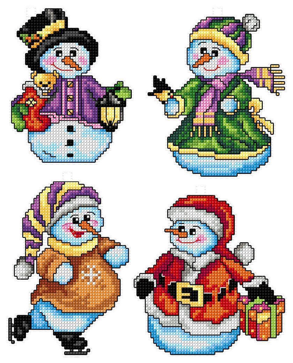 &#x22;Snowmen&#x22; Counted Cross-Stitch Kit